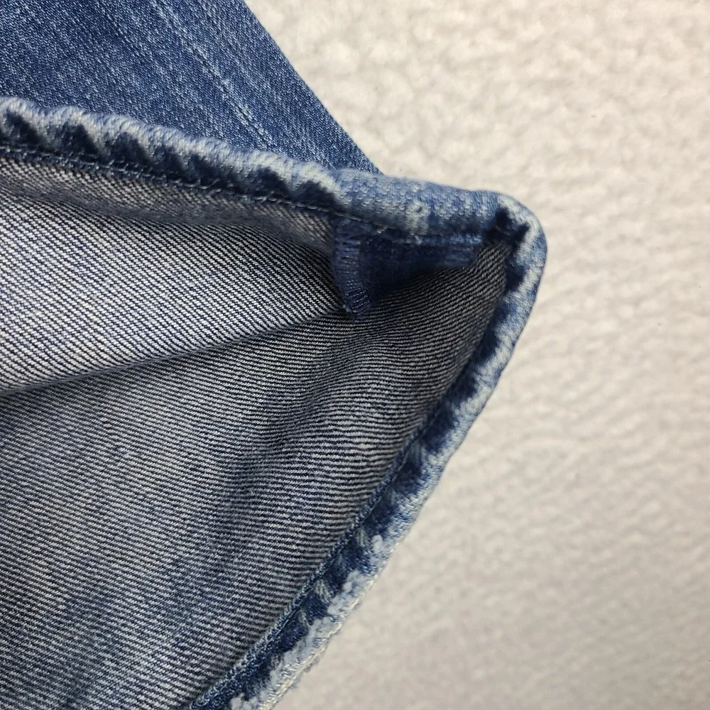 7 For‎ All Mankind Jeans Mens 33x28 Blue Relaxed Fit Button Fly Denim HEMMED